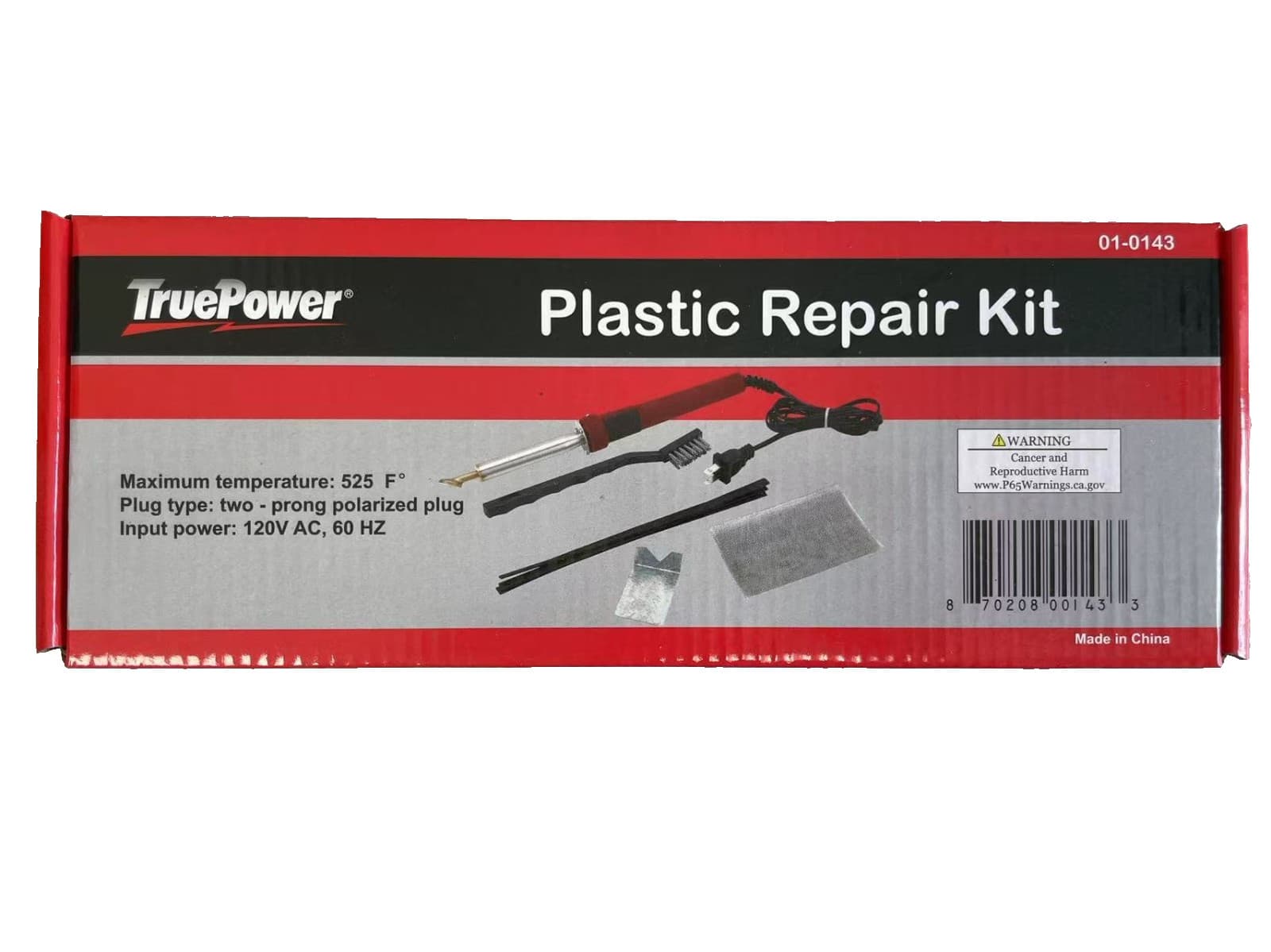 Plastic Welding Kit with Black Plastic Rods and Mesh, 80 Watt Iron 3