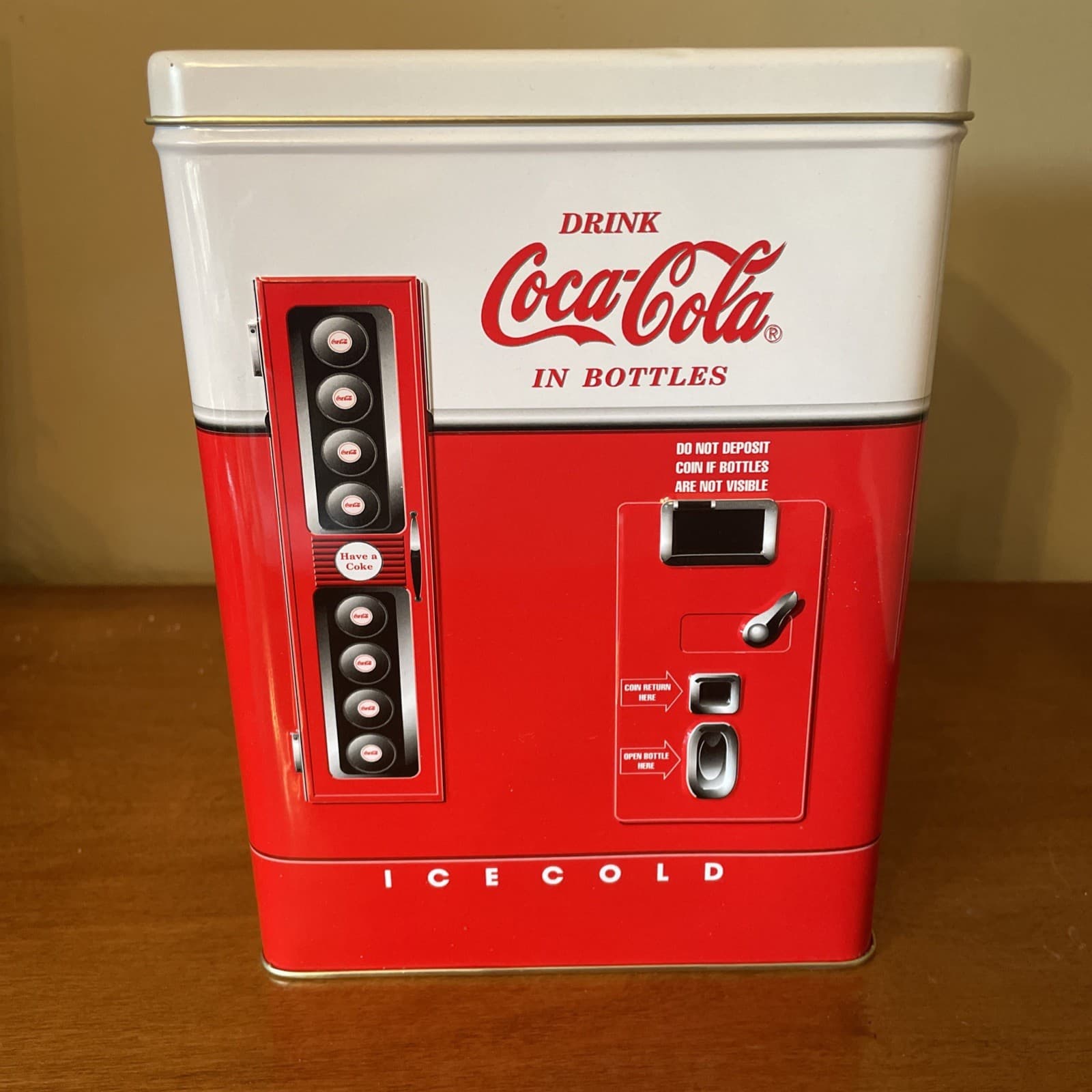 Vtg Coca-Cola Tin Lever Soda Machine Drink Coca-Cola In Bottles 8.5” X 6” X4” 2