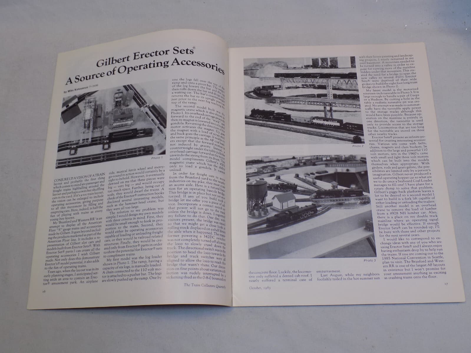 The Train Collection Quarterly Magazine Oct 1983 Lionel Gilbert Erector Sets Toy 2