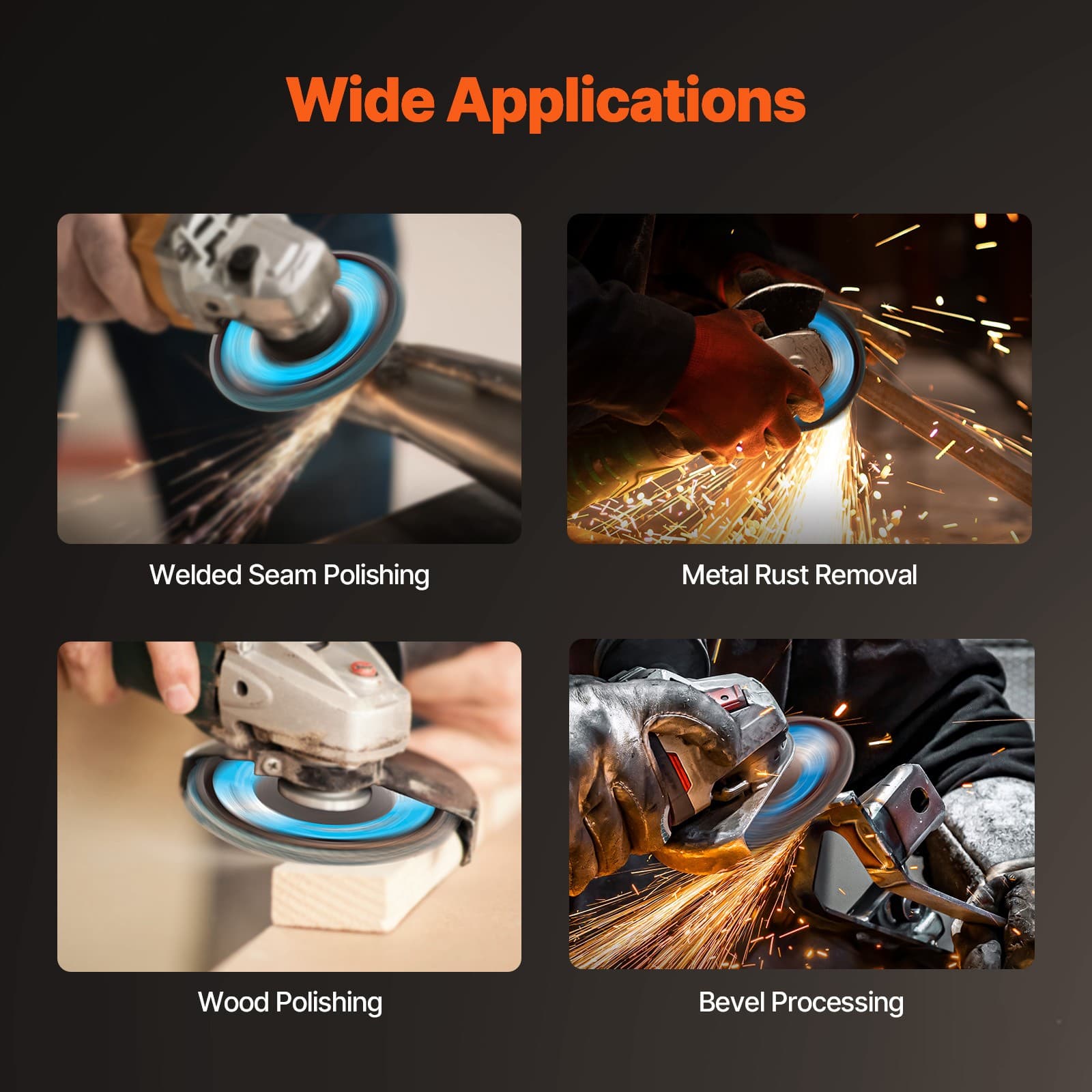 Flap Discs 4-1/2" x 7/8" Sanding Disc for Angle Grinder 60 Grit 10 Packs 6