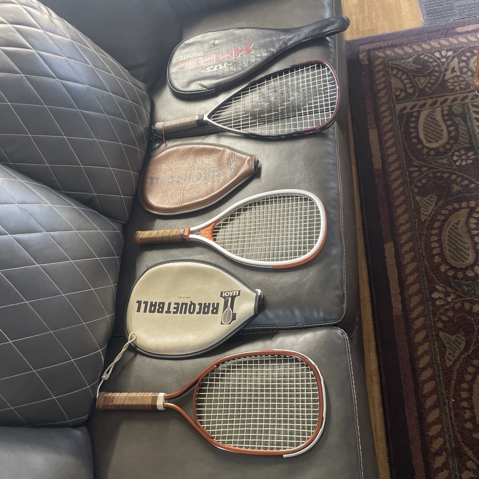 Extelon Xpre Graphite, 2 Leach Rackets Set Of 3. Used Good Condition. Cases Also