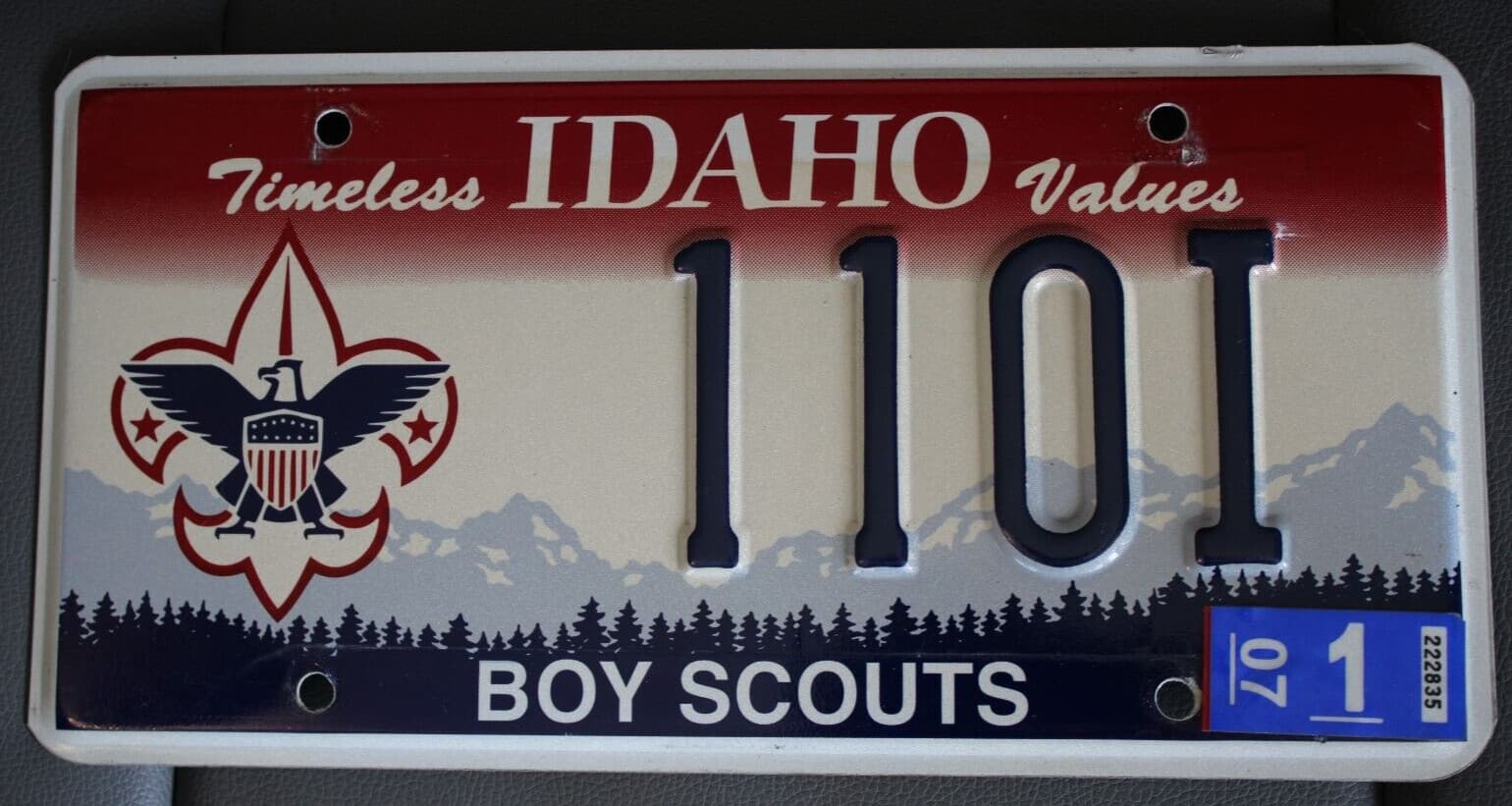 2007 Idaho Boy Scouts License Plate - Rare!