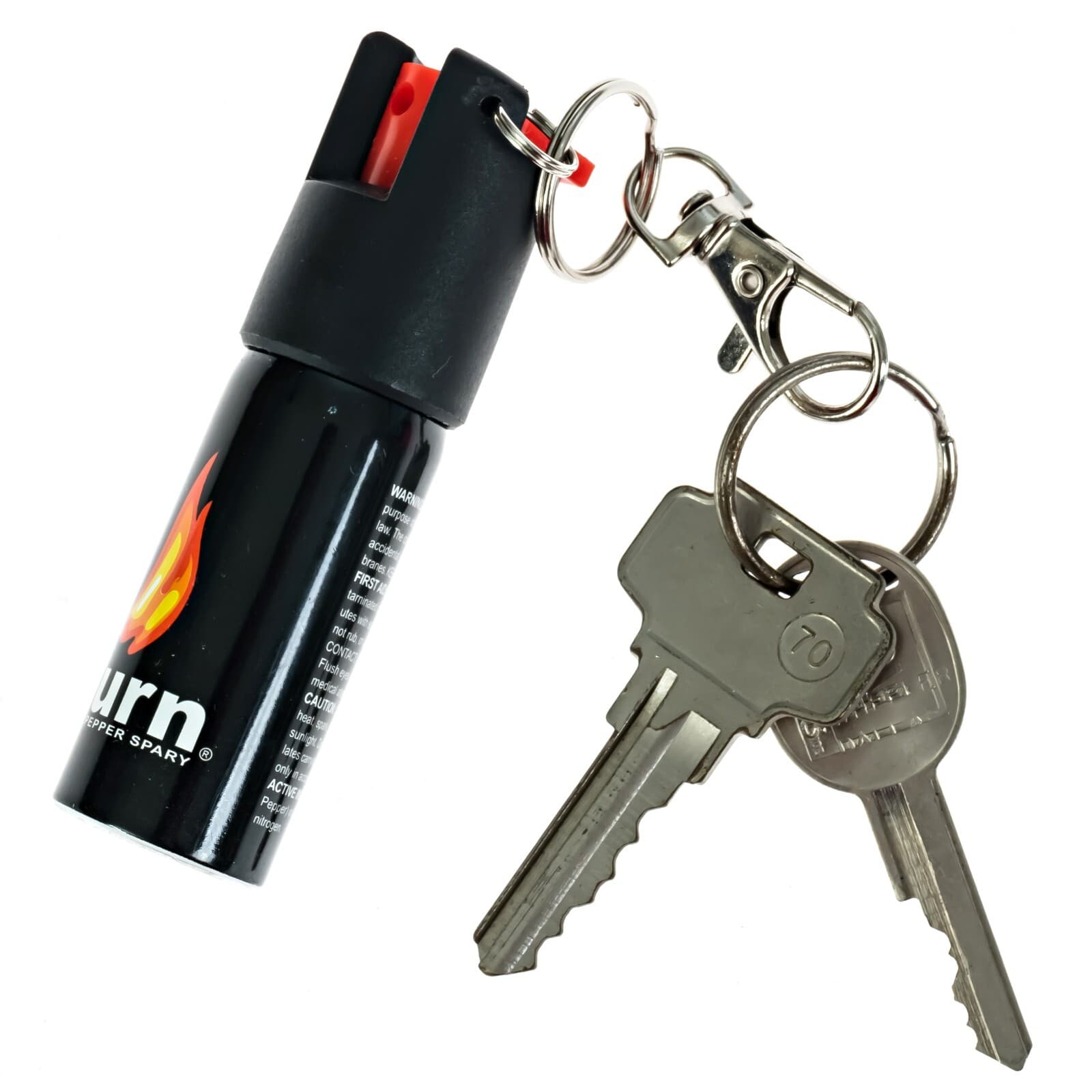 2 BURN Pepper Spray 1/2oz Keychain Keyring Unit with Safety Lock Protection 4