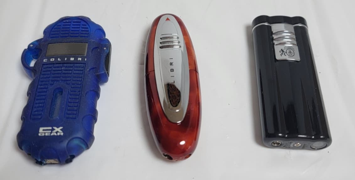 Lot of 3 Colibri Lighters - Jet Flame Butane - For Parts or Repair - As-Is No Re 3