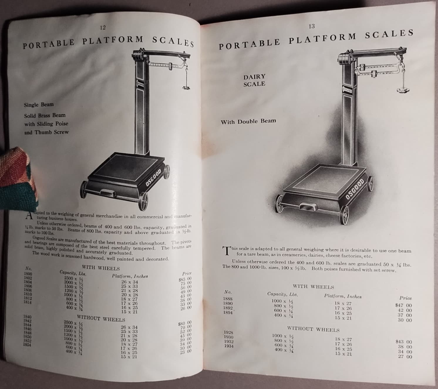 1910 Osgood Scale Co. Binghamton NY Standard Scales Catalog #50 B1-82 6