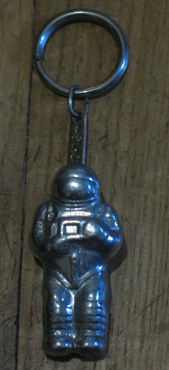 Charm Trinket Key Russian Space Rocket Man Suit Cosmic Trip Flight Fly USSR Old