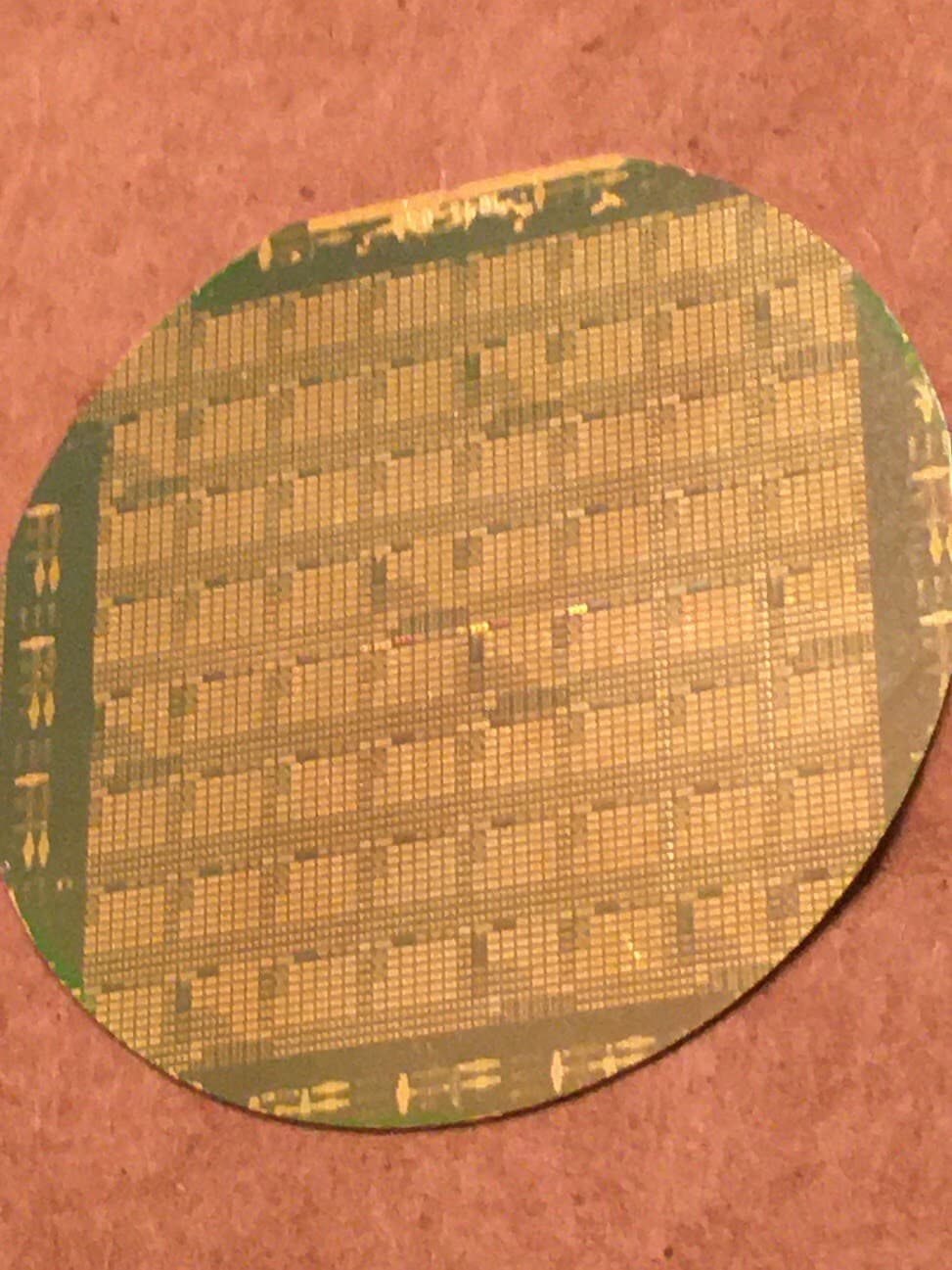 2" Gold Silicon Wafer Unique Extremely Rare RF NAND Vintage CPU Chip 2