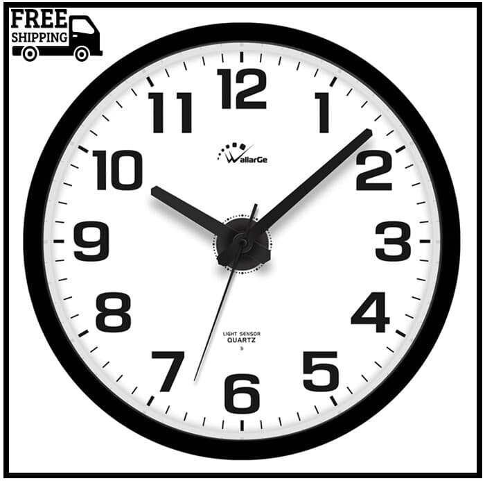 WallarGe Night Light Wall Clock for Bedroom - Silent Lighted up Wall Clock Glow  3