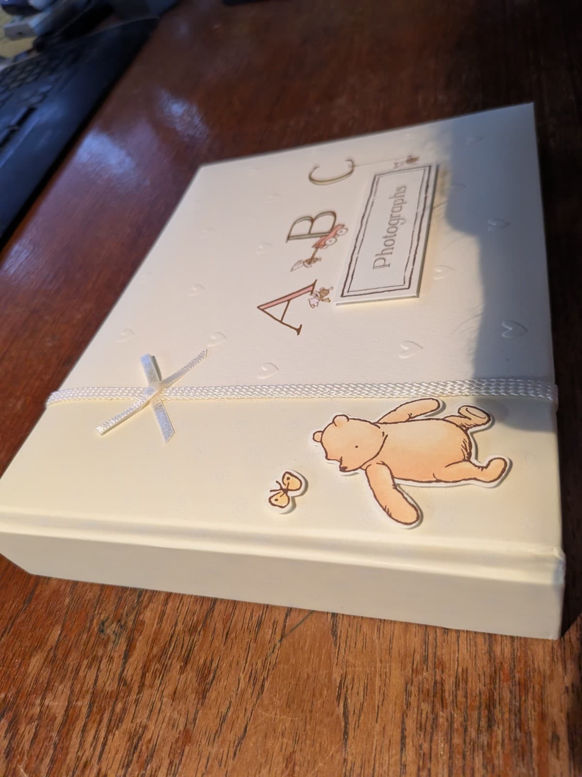 Marks and Spencer classic Pooh photo album New, ribbon box great for baby gift 6