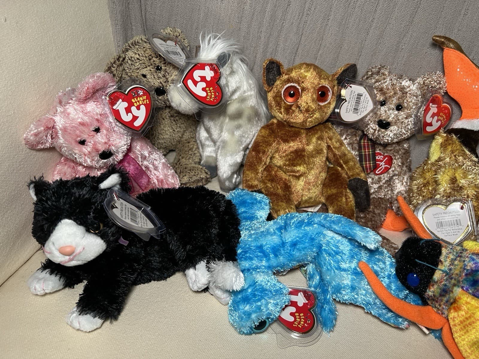 TY Beanie Babies Lot of 12 Some Less Common Booties Lightning Pounds More NEW 2