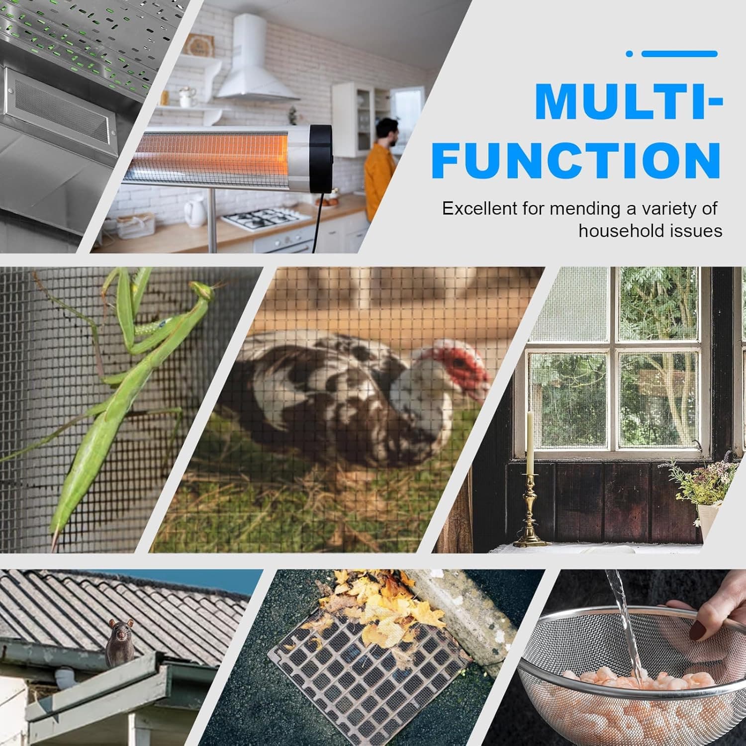 6 Pack 12×8 Inch 304 Stainless Steel Wire Mesh Screen 20 Mesh 1mm Hole Filter 6