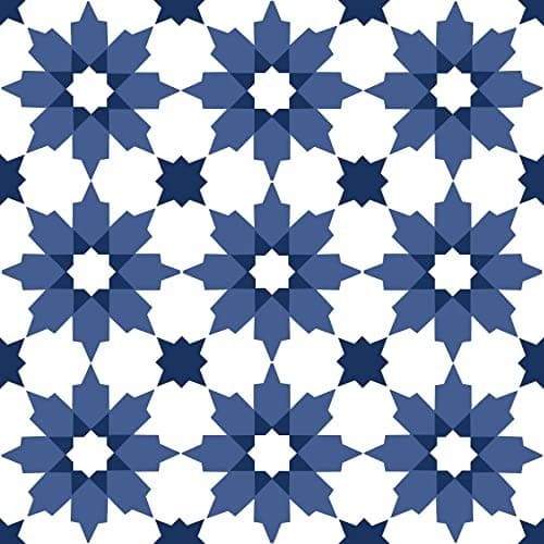  Zellige Peel & Stick Floor Tiles, Blue 12-in by 12-in