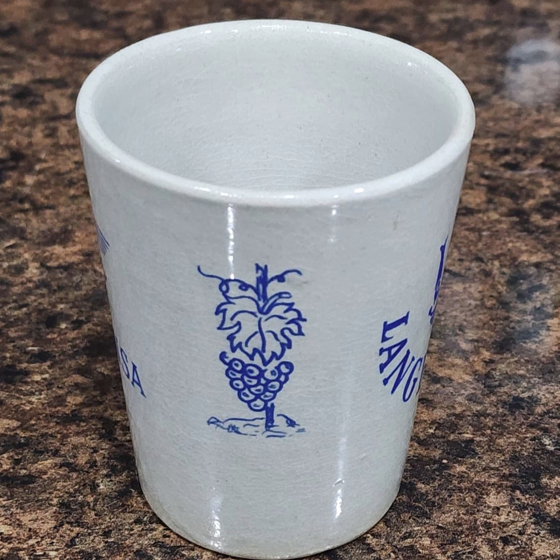 Vintage Lufthansa Airline Stoneware Wine Cup Approx 3.75" Tall & 3" W at Mouth 3