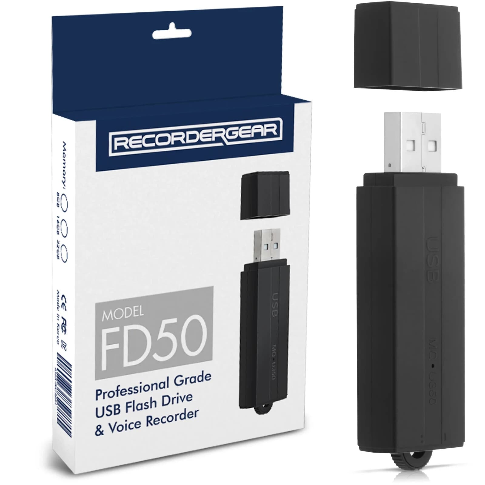 FD50 Voice Activated Recorder, Hidden Mini Audio Recording Device, Long Battery