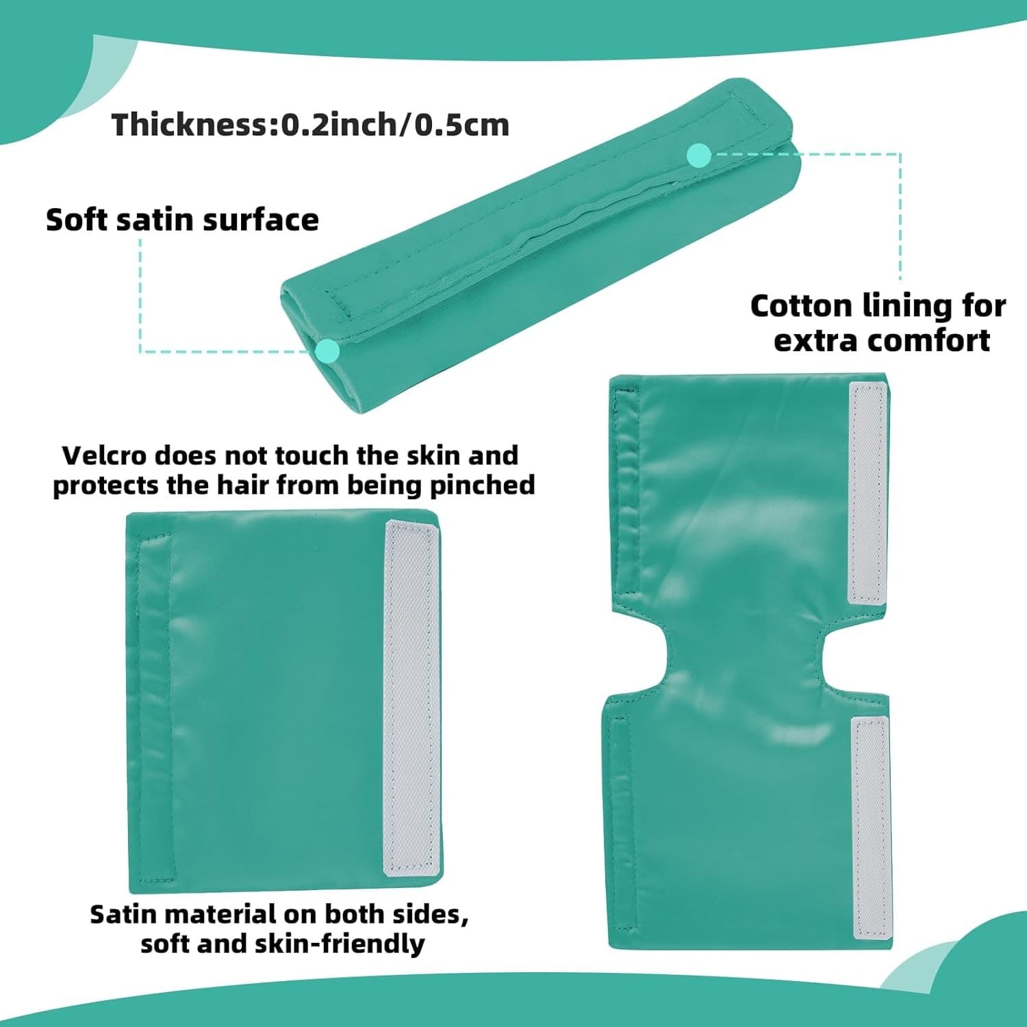 Satin CPAP Strap Covers, Mask Cover to Fit Airfit F30i Peacock Blue  2