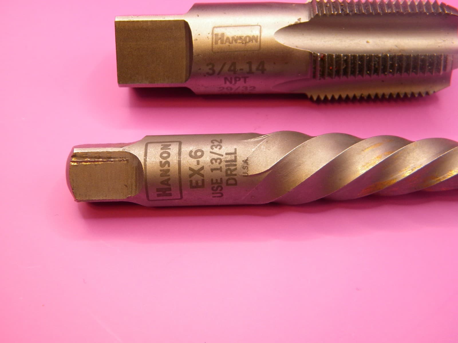 NEW Hanson Whitney 3/4-14 NPT Pipe Tap, 5 Flute, HS., EX-6 USE 13/32 DRILL 4