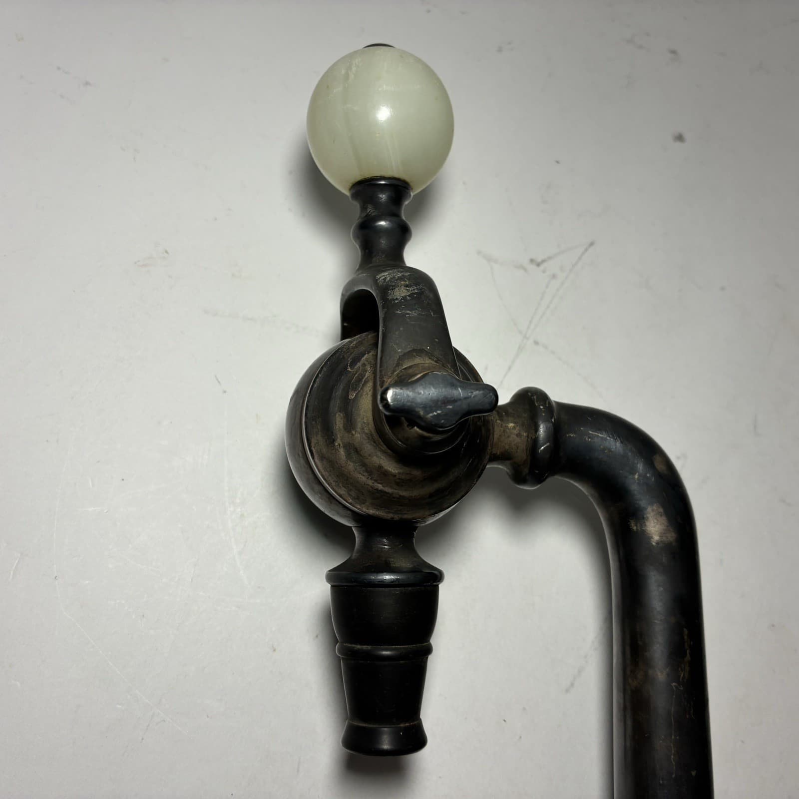 Antique Pair Soda Fountain Gooseneck Soda Tap Dispenser Spigot with Ball Handle 4
