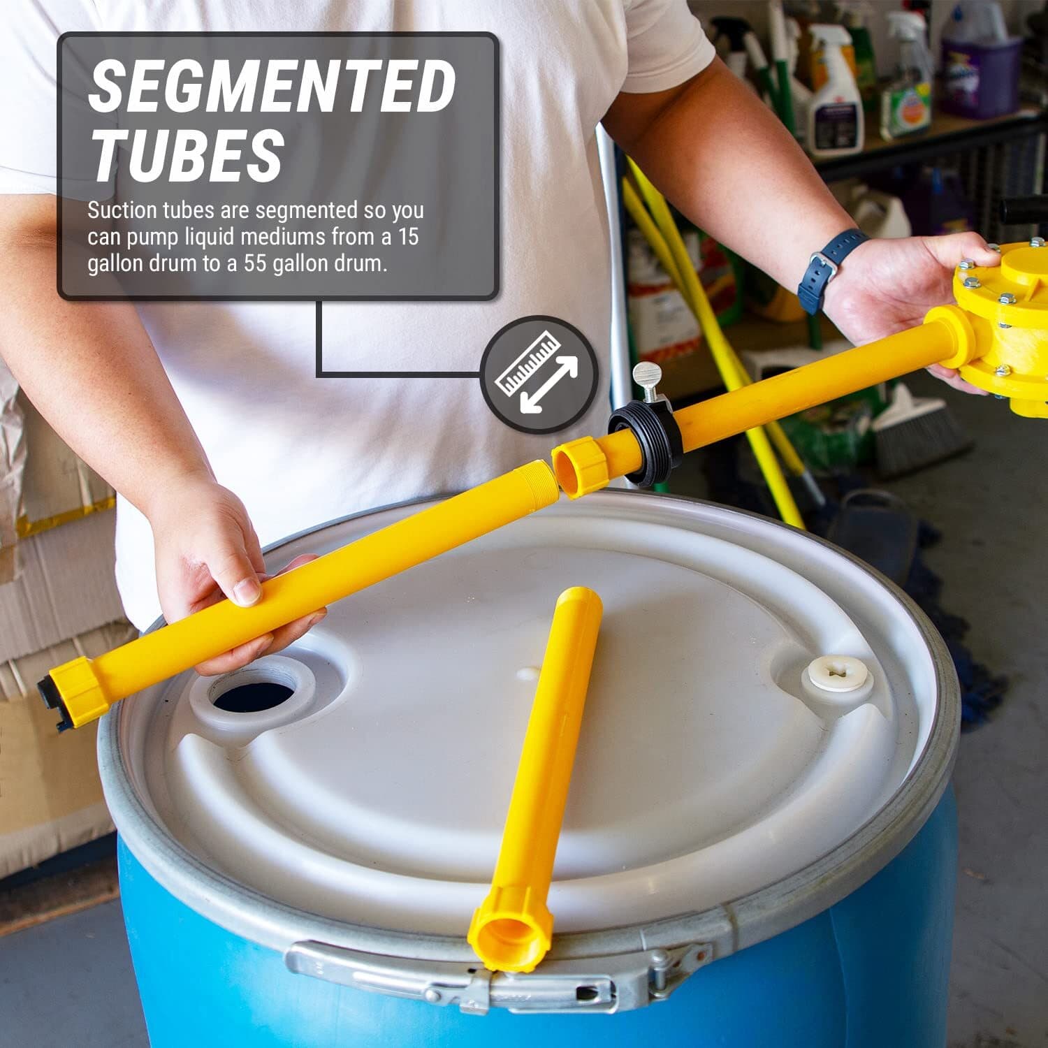 Chemical Resistant Fast Transfer 10 GPM Rotary-Action Drum Pump for 15 to 55 ... 6