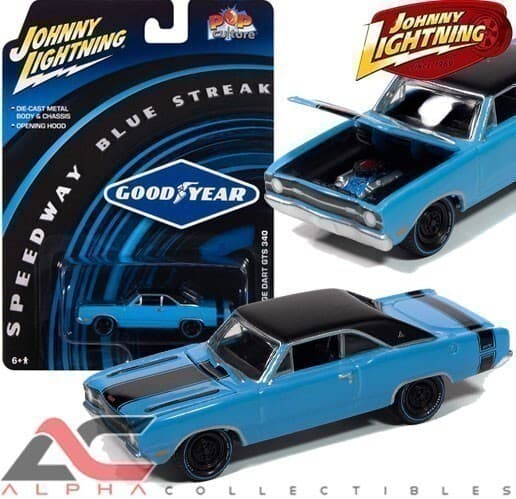 JOHNNY LIGHTNING 1:64 JLSP414 1969 DODGE DART (GOODYEAR BLUE STREAK)