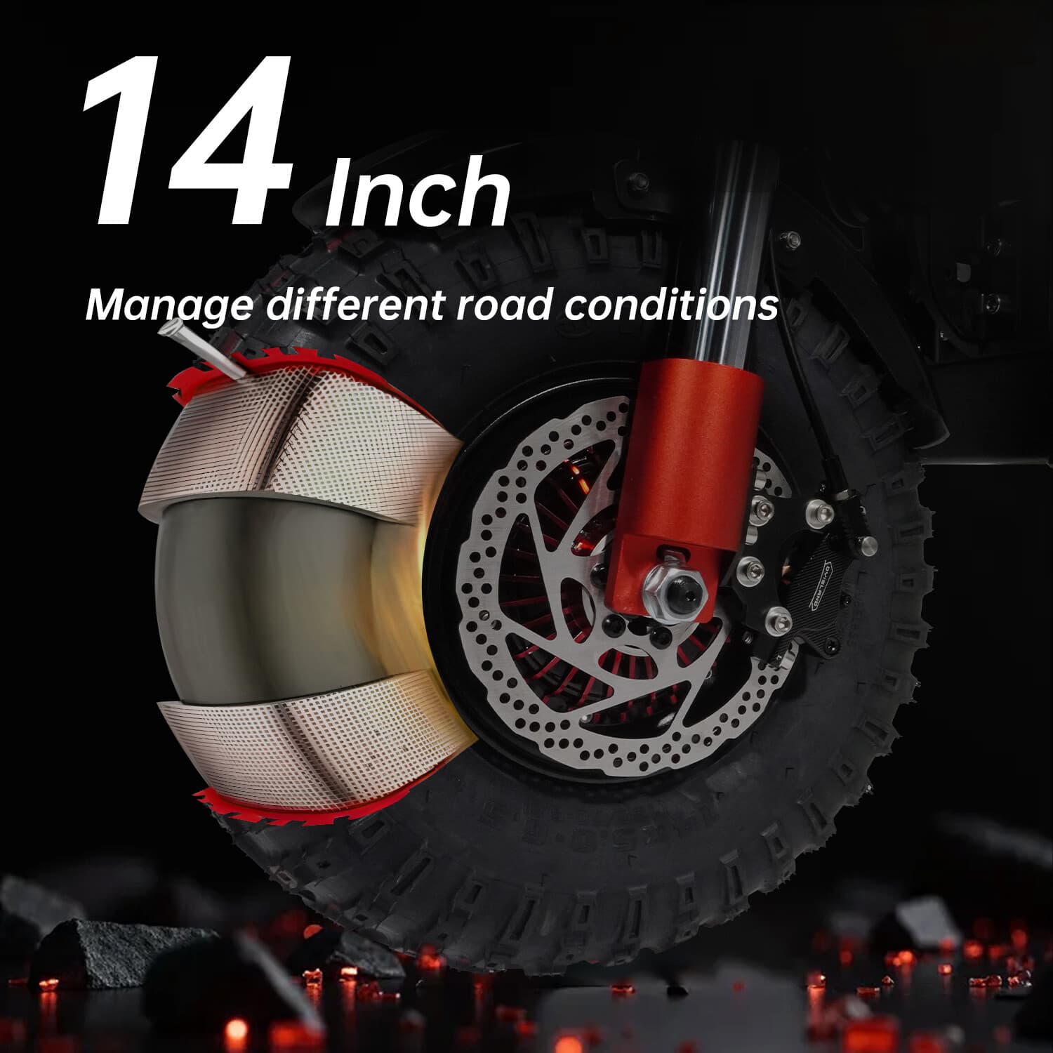 Adult Electric Scooter 55 Mph 14" Tires 90 Miles Range 8000W Motor 60V40AH Gift 5