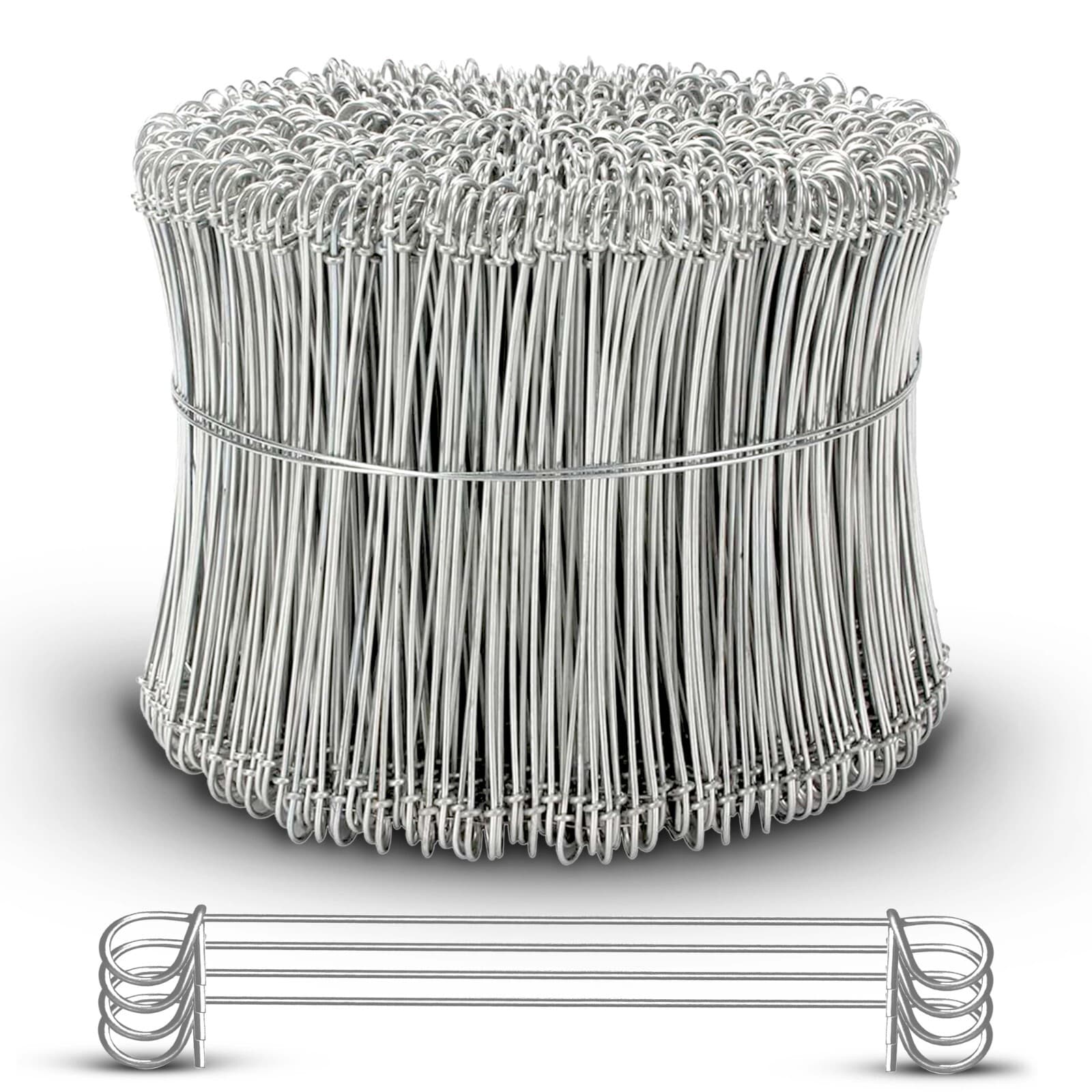 6 Inch x 1000pc STAINLESS STEEL Double Loop Rebar Wire Ties, 17 Gauge SIMBASTEEL