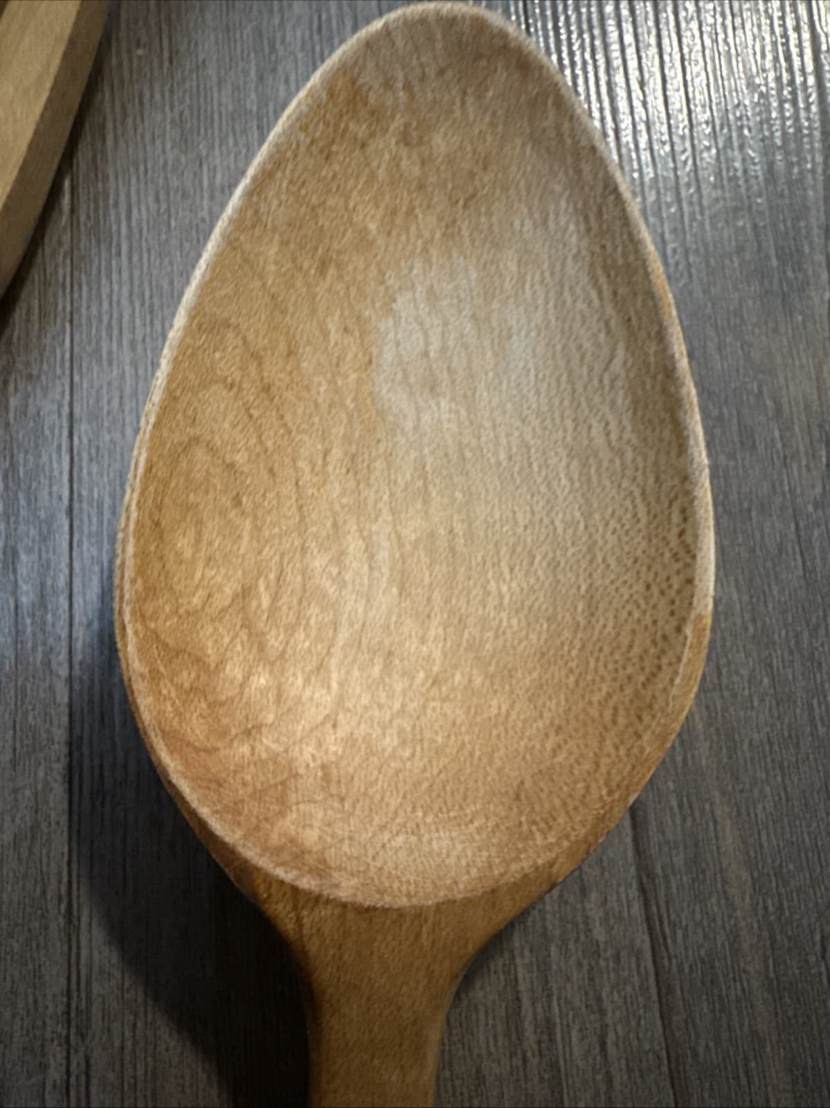 Sterling Handled Two Piece Salad Serving Spoon & Wood Fork Vintage Serve Ware 5