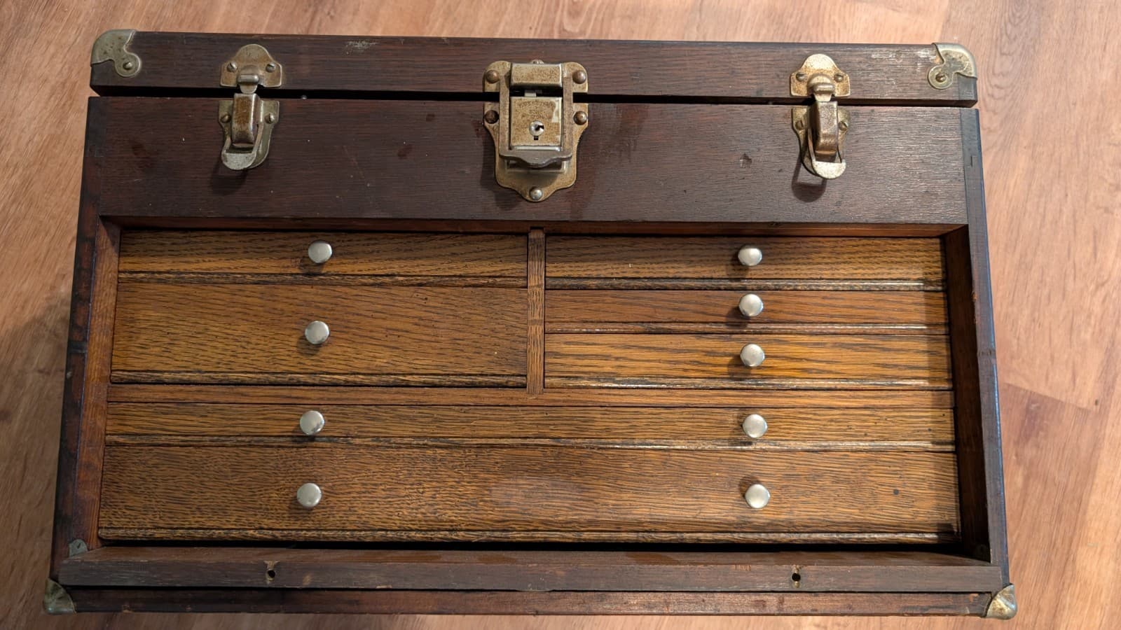  H. Gerstner & Sons Dayton Ohio  7 Drawers Wood Machinist Chest Tool Box Antique 2