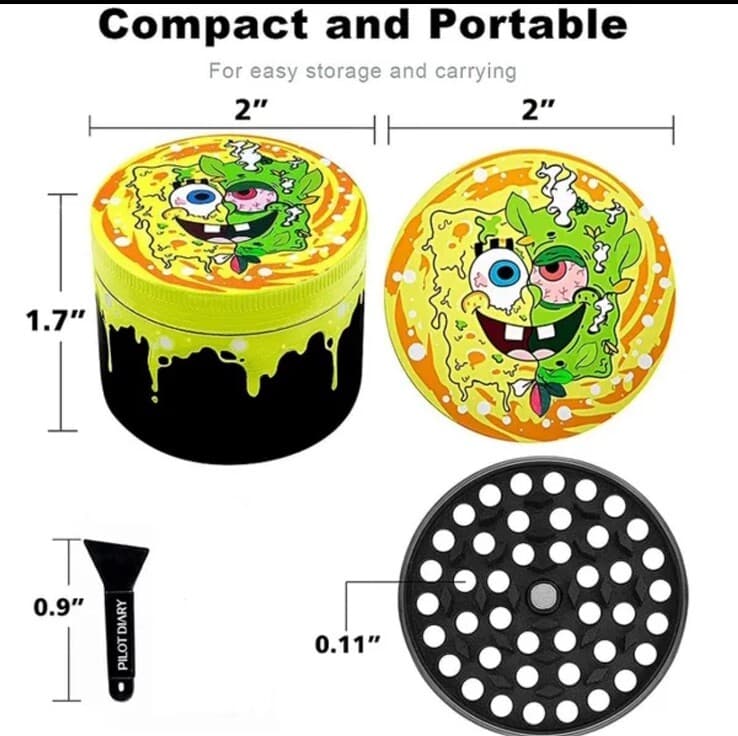 2 Inch Raw Grinder 4-Layer 50mm for Herb & Tobacco Alloy Metal [Random Design] 5