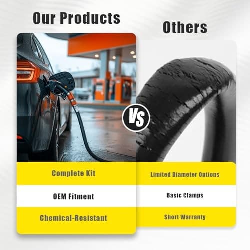 2pcs Gasoline Fuel Filler Neck Hose, Reinforced Tank (2 "X15-7/8") 2 sets 4