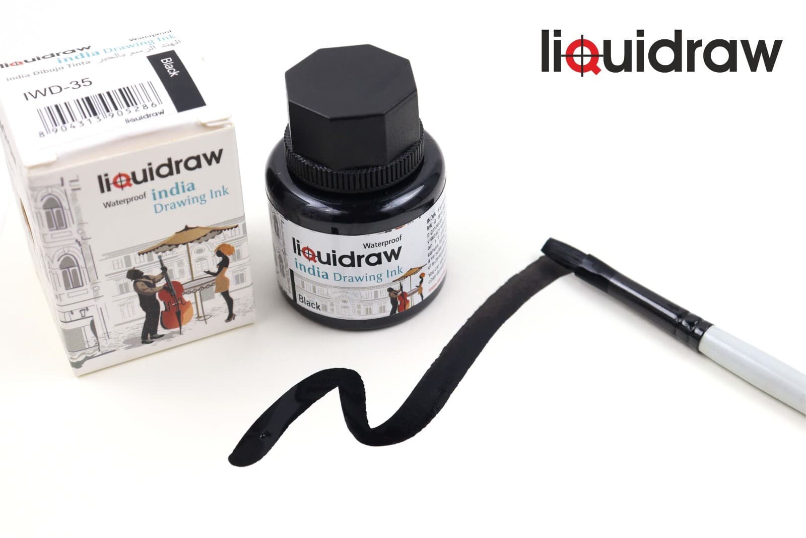 Liquidraw India Waterproof Artist Drawing Ink 35 ml Dip Pen Brush 20 Colours