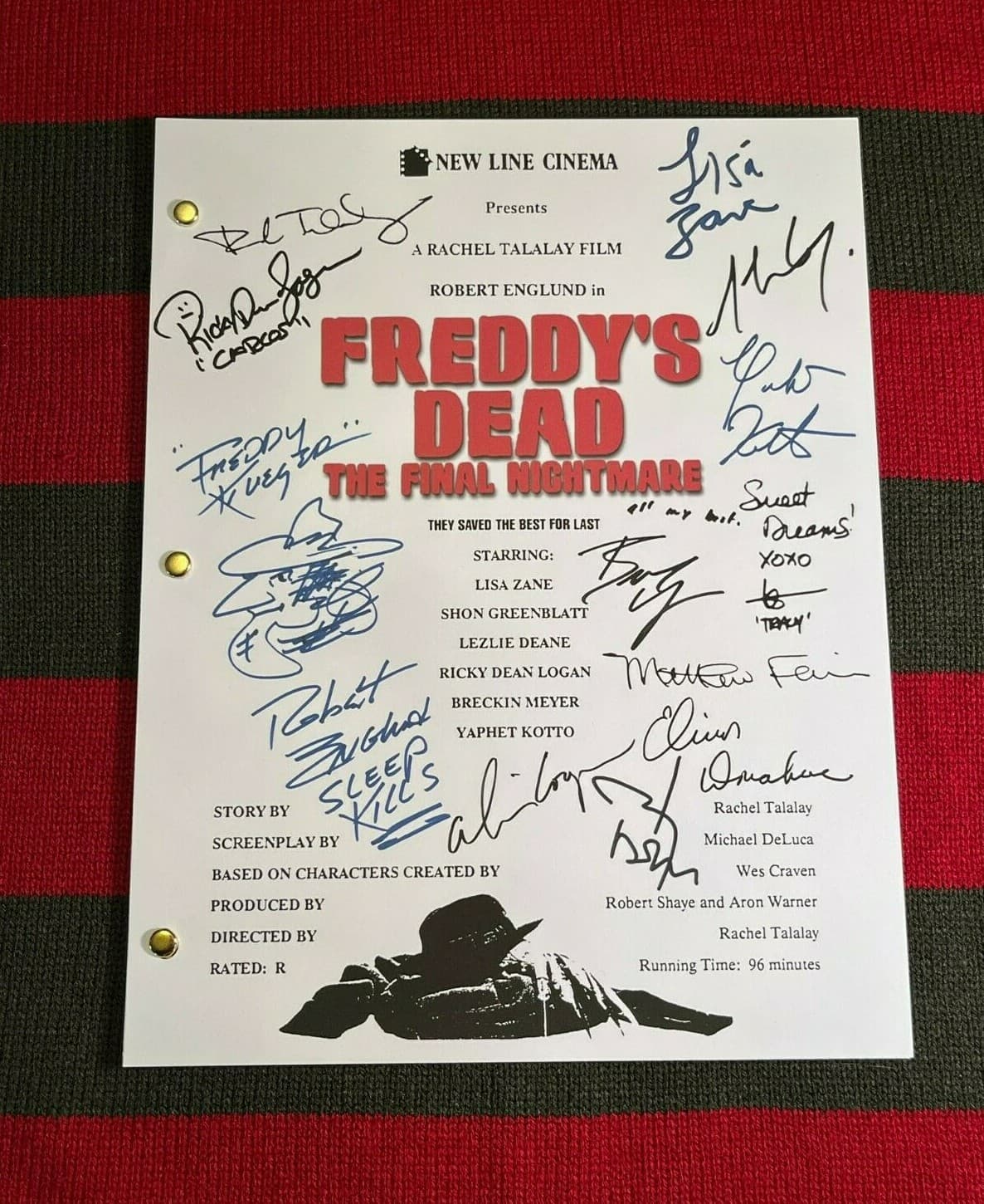 Freddy's Dead Production Notes- Cast-Signed- Autograph Reprints- Press Kit