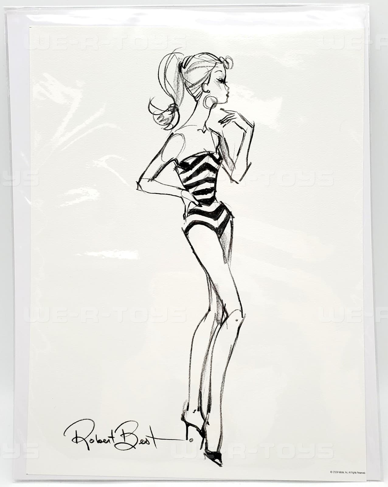 Barbie 50th Anniversary 1959 Sketch PRINT by Robert Best Bloomingdales 2009 2