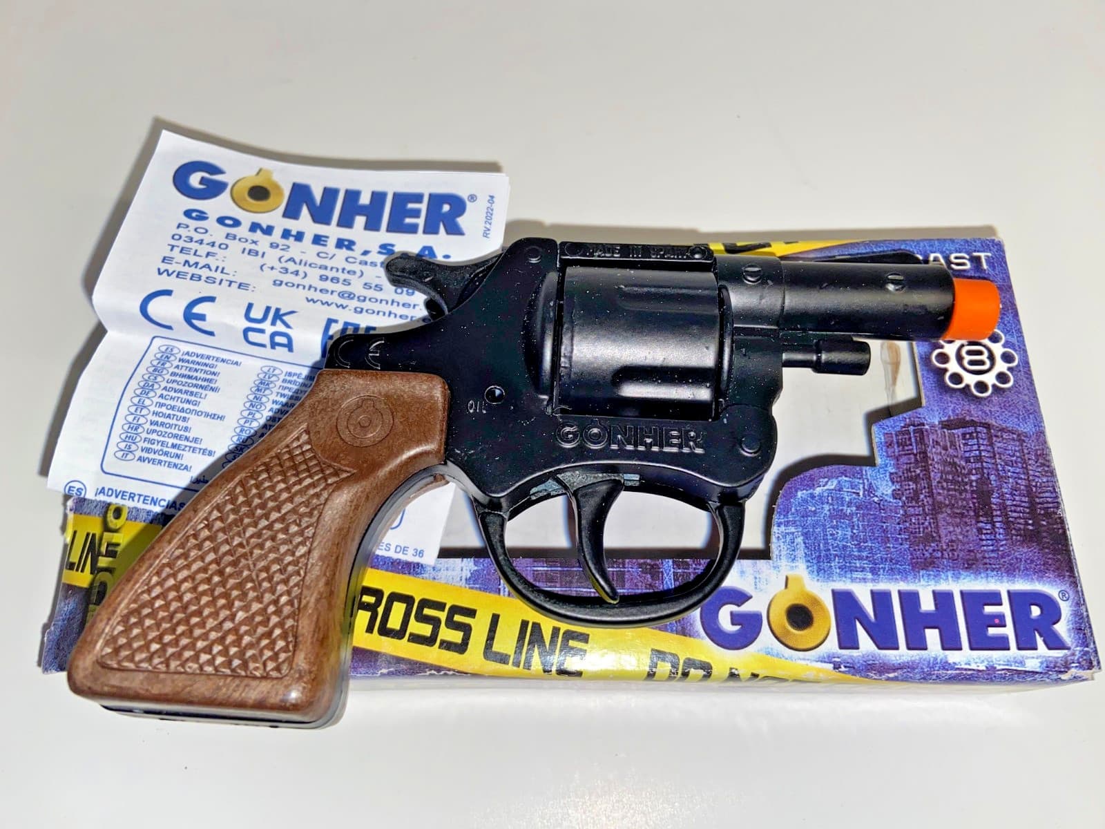Gonher 357 Black Colt Detective Style 8-Shot Toy Cap Gun - Made in Spain 5