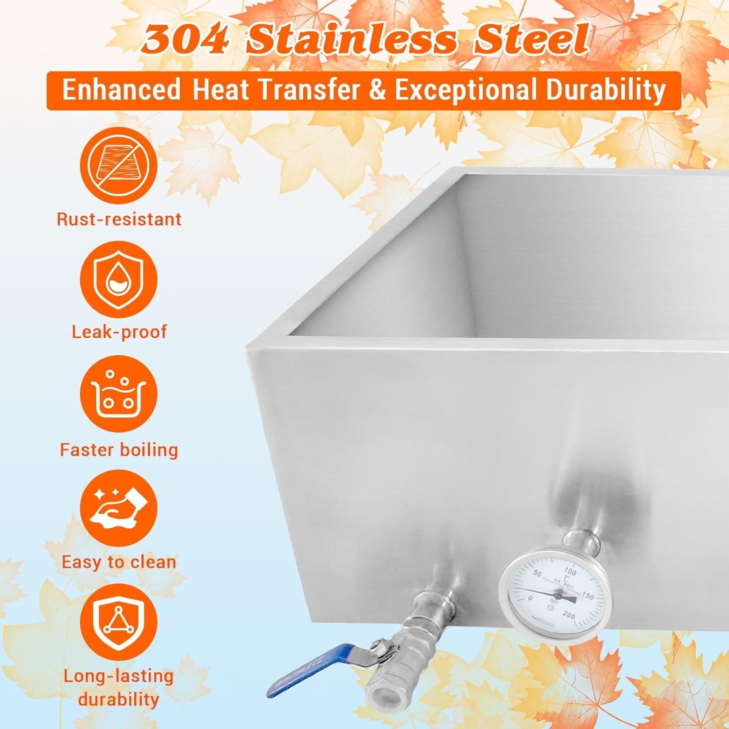 Maple Syrup Evaporator Pan 30x16x19 Inch Stainless Steel Maple Syrup Boiling Pan 4