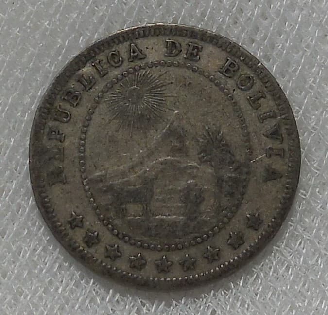 1899 BOLIVIA 5 CENTAVOS COIN