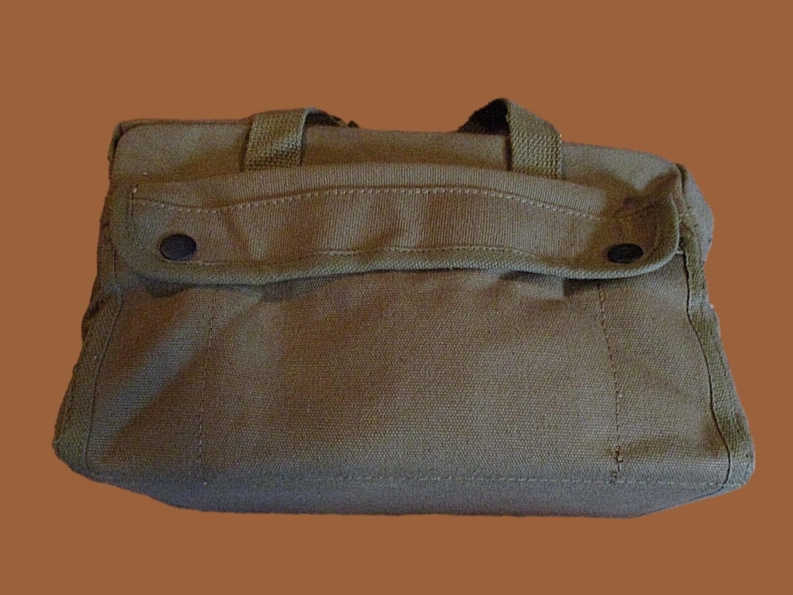 MILITARY STYLE MECHANICS HARD BOTTOM TOOL BAG BRASS ZIPPER HEAVY DUTY OD GREEN 2