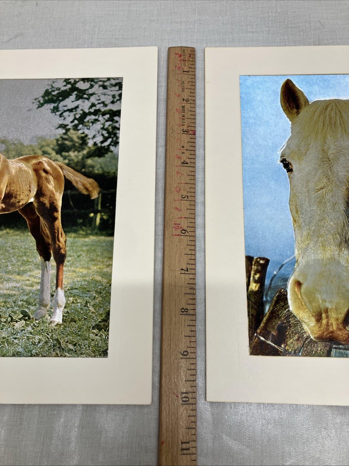 2 Vintage Dufex Foil Prints Horse & Foal 10”x8” Vintage Ponies 4