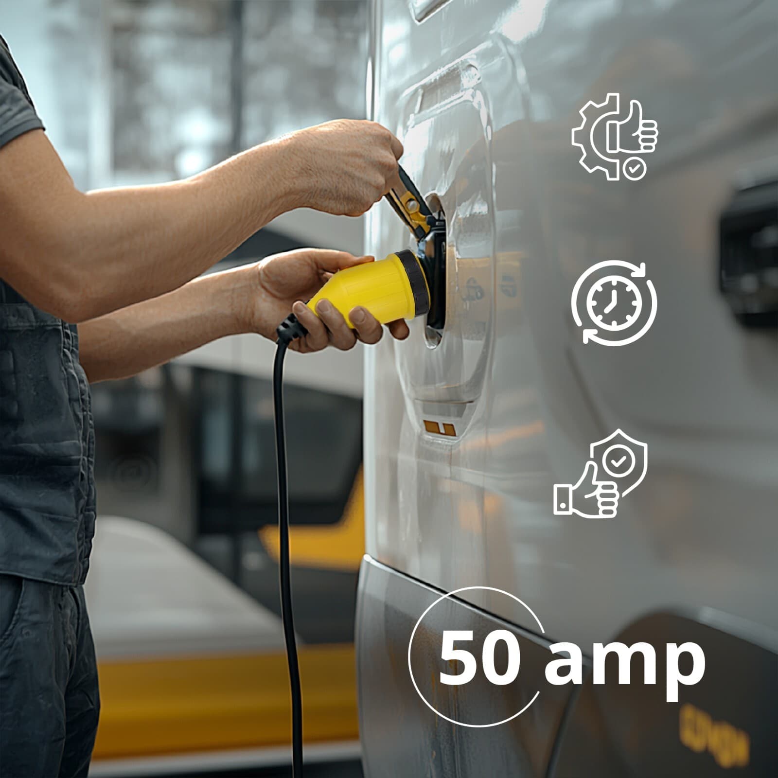 50A Twist Lock RV Plug Kit w/ Boot & Receptacle, NEMA SS2-50R 125/250V 3