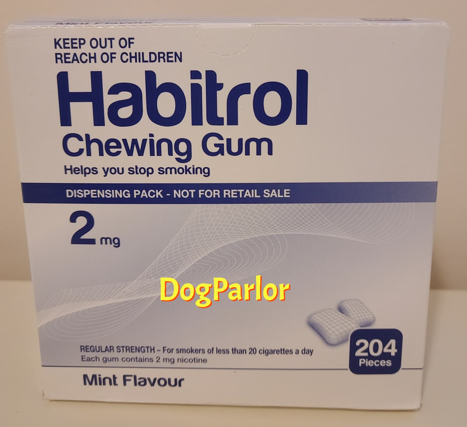Habitrol Nicotine Gum 2mg Mint Bulk 2 Boxes = 408 Pieces Fresh 09/2027