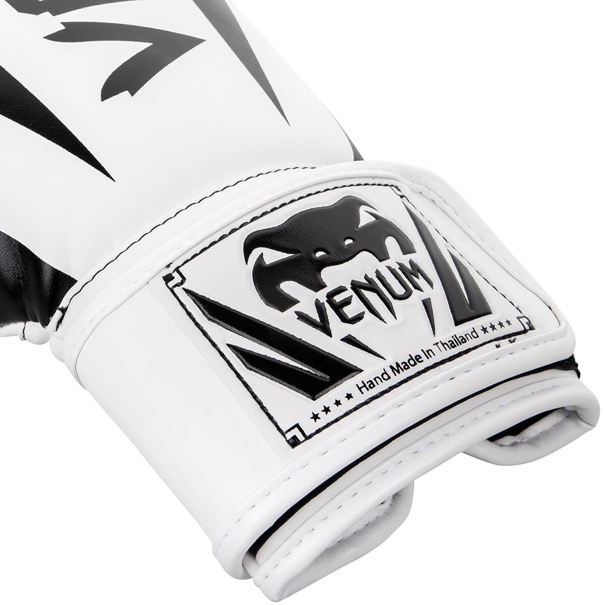 Venum Elite Hook and Loop Training Boxing Gloves - White/Black 4