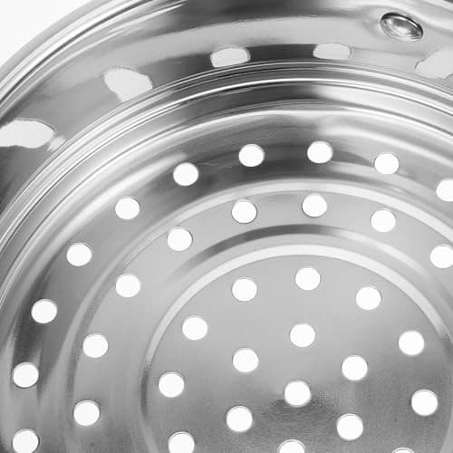  Stainless Steel Steamer Stackable Steamer Basket Steaming Insert 17.6X16X5.8CM 6