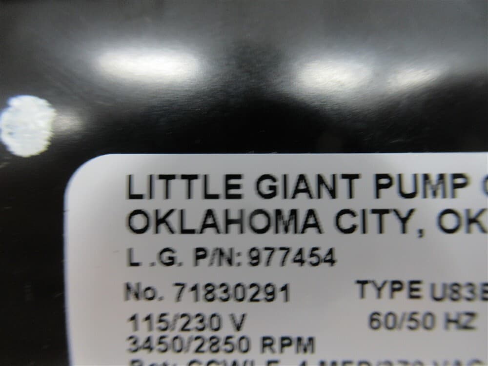 Little Giant 977454, Motor, 115, 230 Volts, Model TE-5-MD-HC / SC, Series HC, SC 3