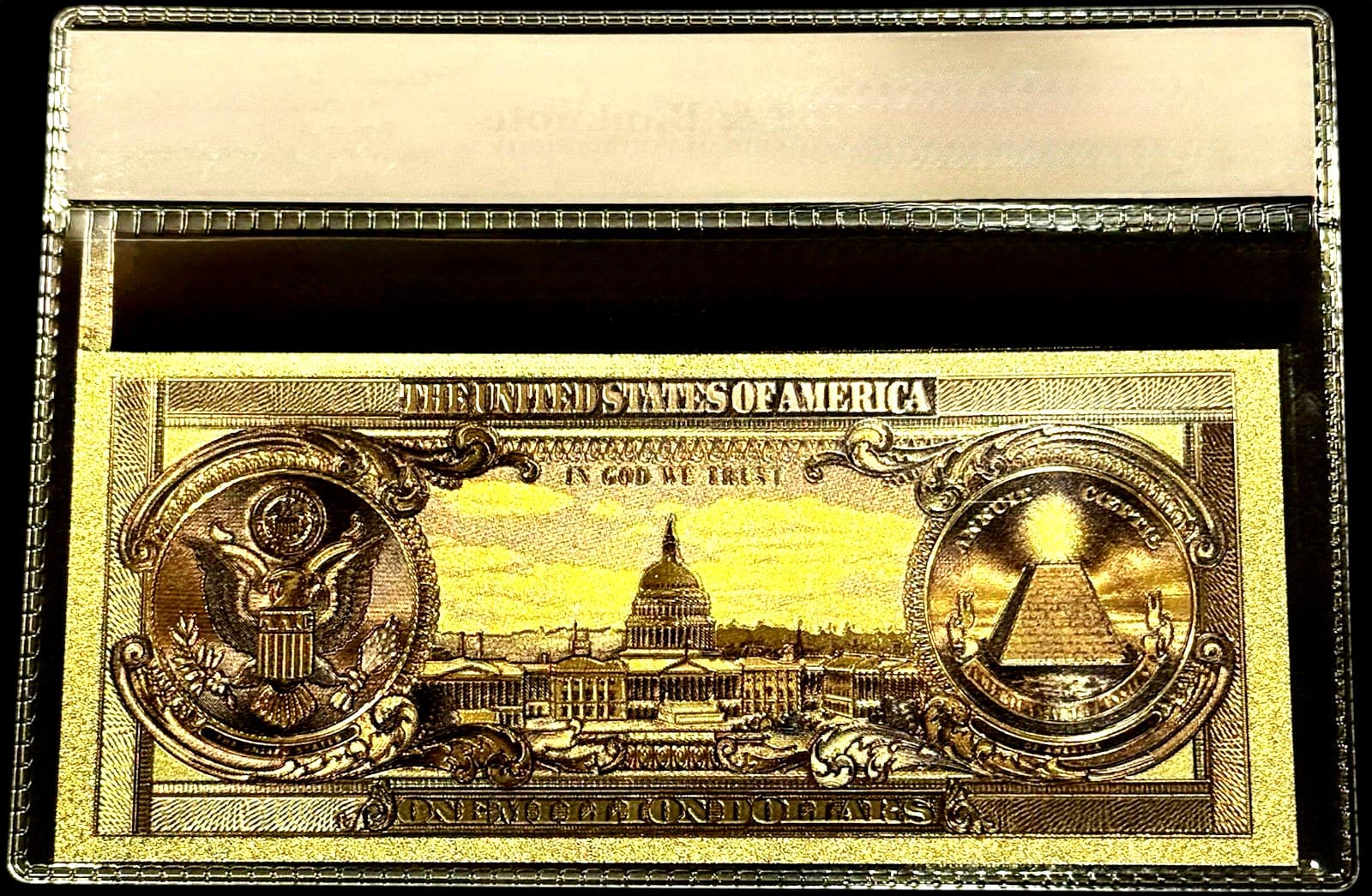 NEW STYLE 1 MILLION DOLLAR STATUE OF LIBERTY US 24K GOLD BANKNOTE W COA 2