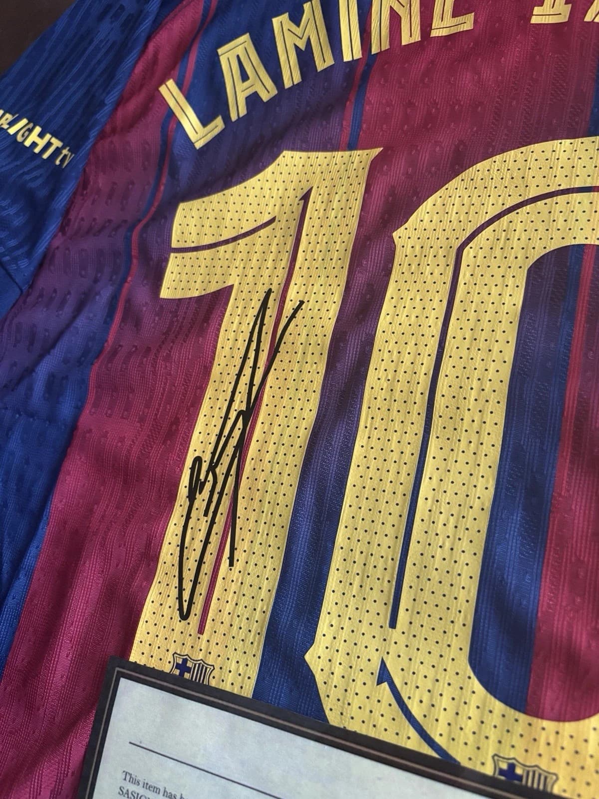 Lamine Yamal SIGNED FC Rare Barcelona Red Shirt/Jersey + COA (READ DESCRIPTION) 4