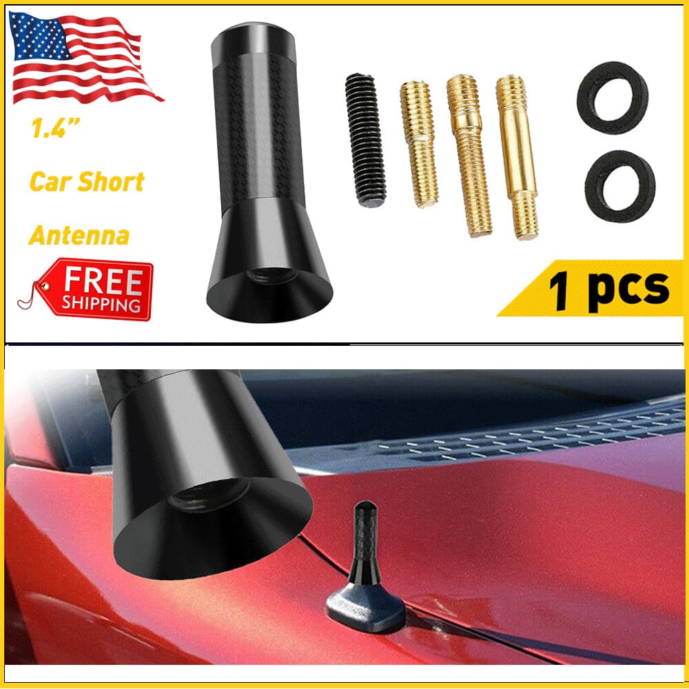 Carbon Fiber Car Radio Stereo Antenna Stealth FM AM Short For Truck Motorcycle