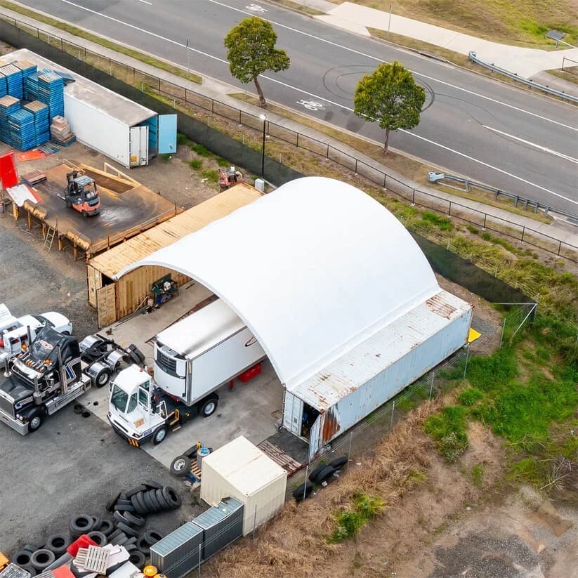 40'x40'x13' Container Shelter Canopy | 11OZ PE |Industrial Storage Tent Building 6