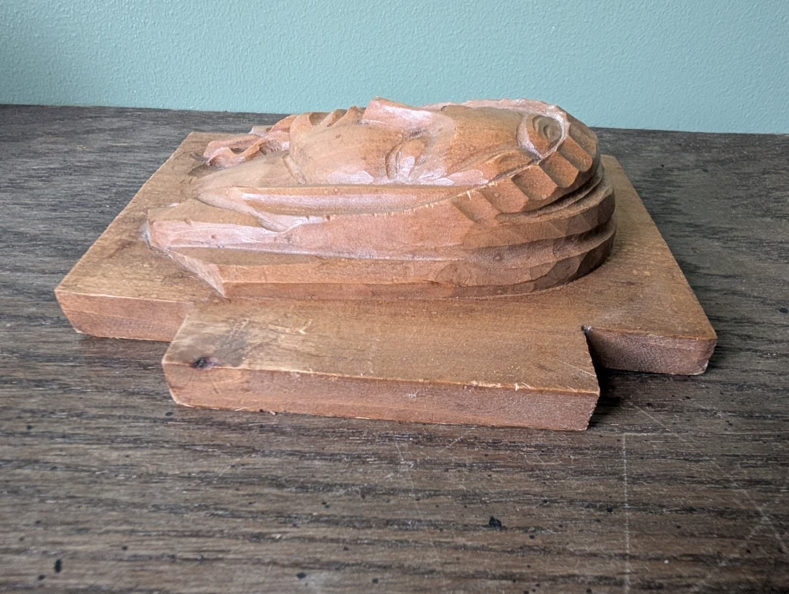 Vintage Carved Wooden Jesus and Mary Wall Hangings Plaques 3