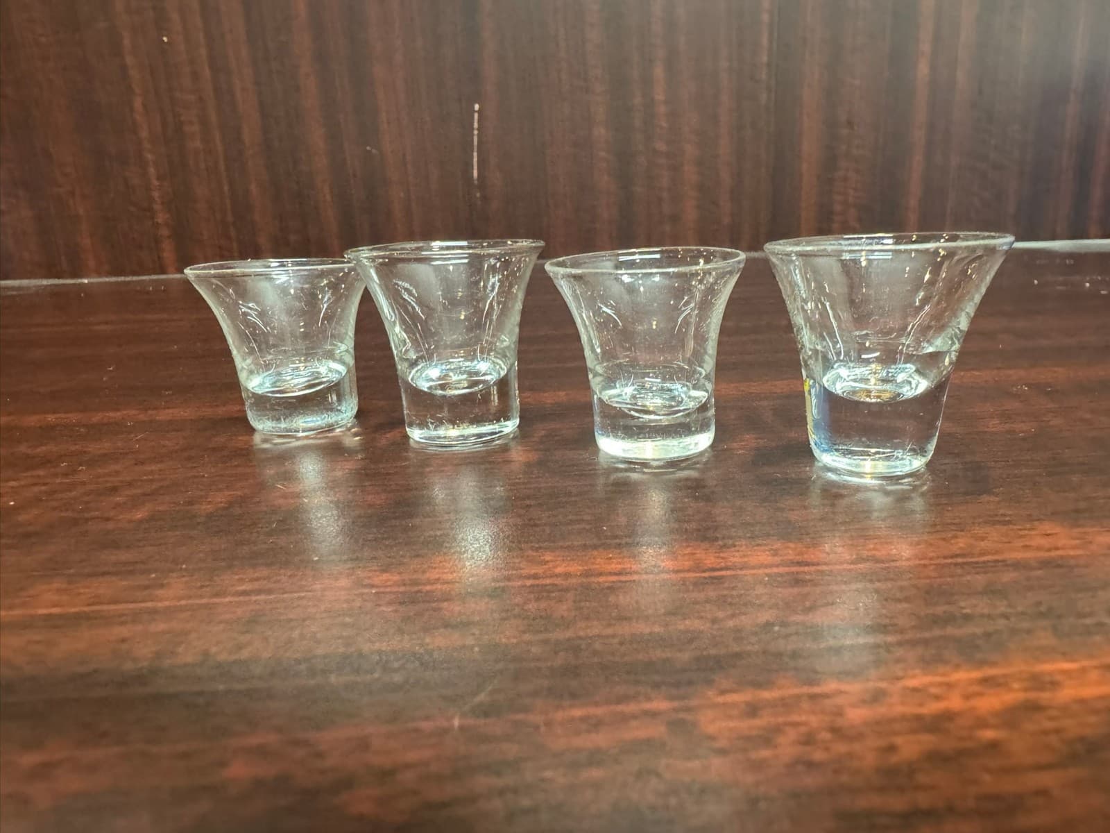 VINTAGE TALL GRANDE RARE COMMUNION SACREMENT WINE GLASS CUP FLARED TOP LOT OF 4 2