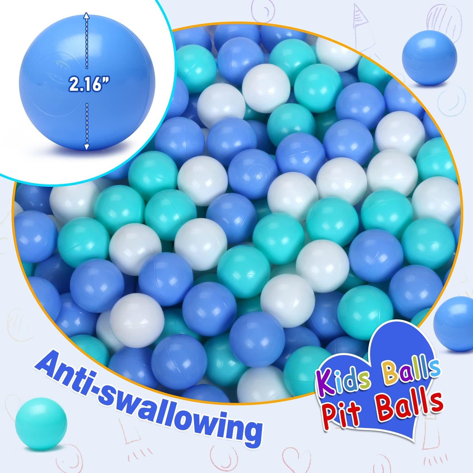 Ball Pit Balls for Baby and Toddler Phthalate Free BPA Crush Proof 5