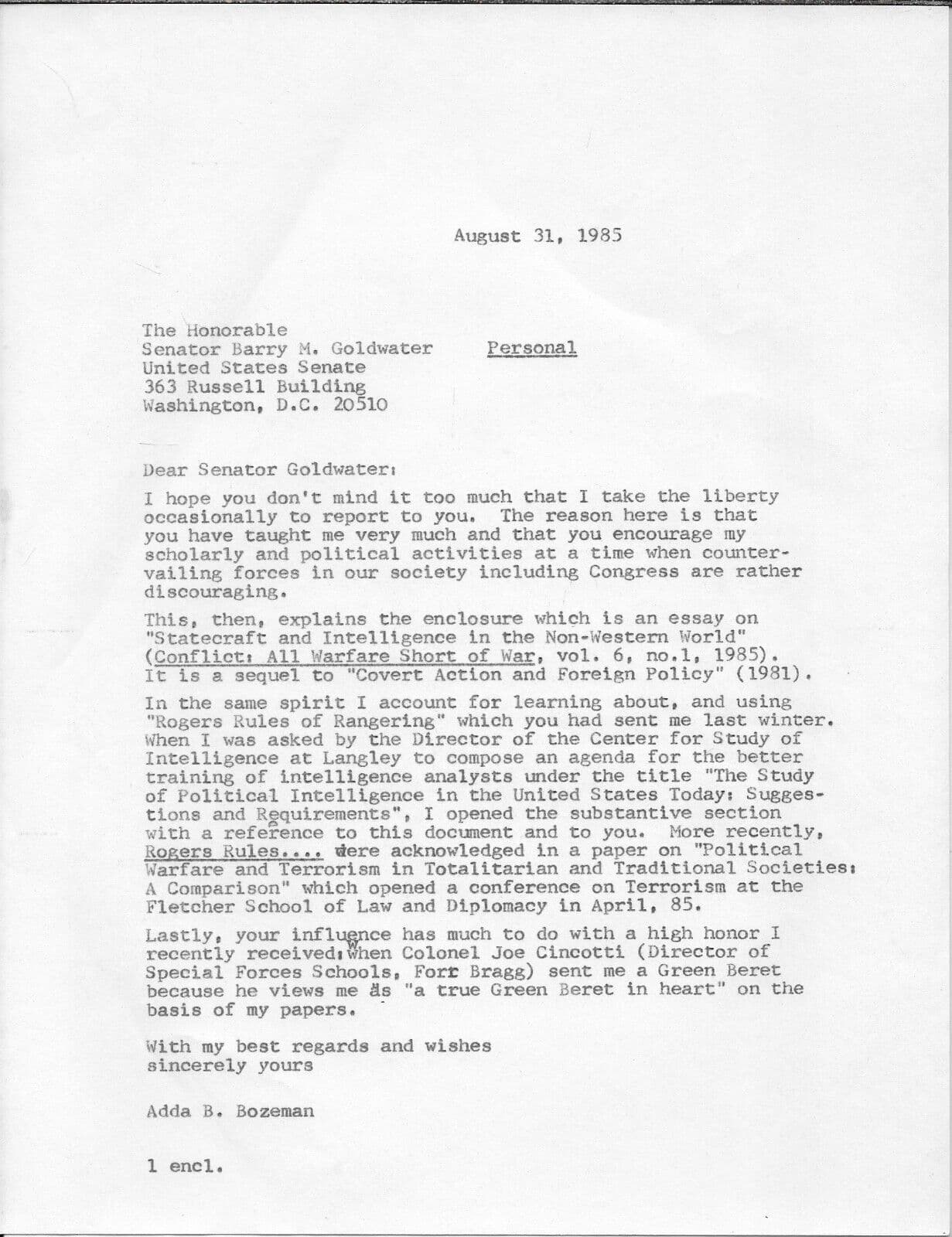 BARRY GOLDWATER tls from 1984 typed letter signed + David Brinkley show remarks 6